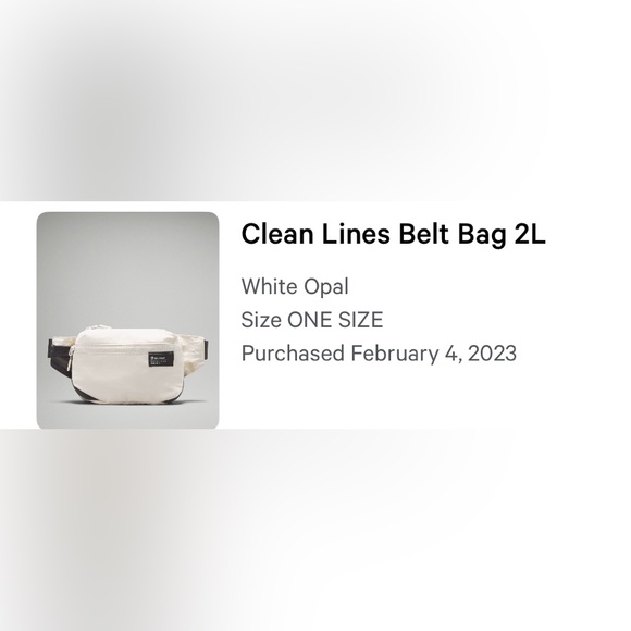 NWOT Lululemon Clean Lines Belt Bag 2L White Opal - Picture 3 of 16